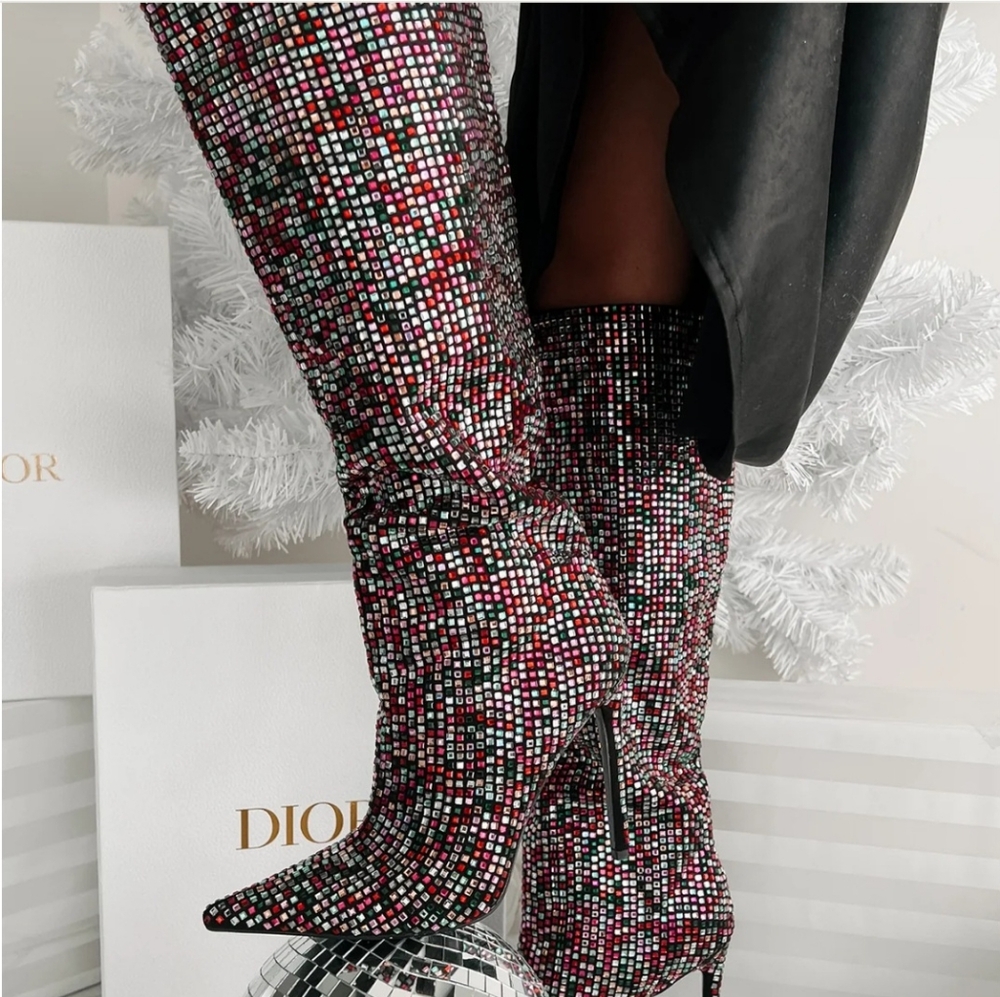 Azalea Wang Boots Size 7.5 Gorgeous rhinestone